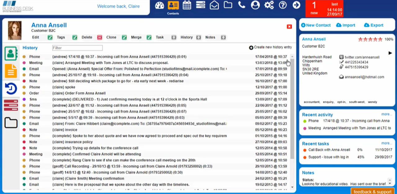 TEAM HOME PAGE - SEE ACTIONS